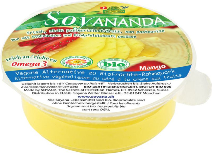 Soyananda bio Früchte-Rahmquark-Alternative Mango 125gr
