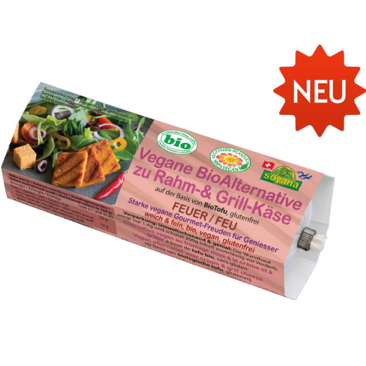 Vegane Bio-Alternative zu Rahm- & Grill-Käse, Feuer 200 g